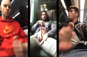 Muchos tíos haciéndose pajas en el tren